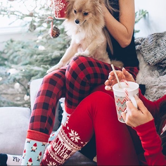 🎄Red Buffalo Plaid Thermal Waffle Pajama Pants Christmas Victoria’s Secret PINK - Picture 4 of 5